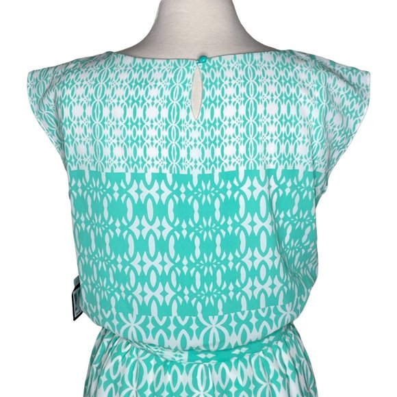 GNW M belted printed dress green white - Picture 5 of 7